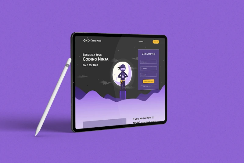 Coding Ninja UI mockups