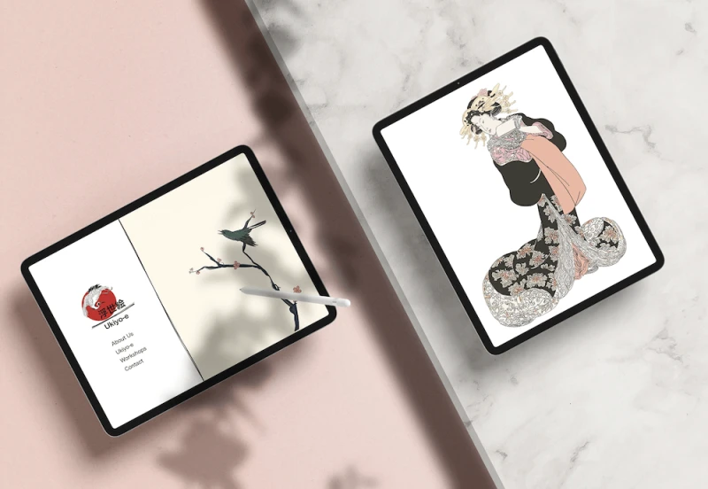 Ukiyo-e inspired illustrations
